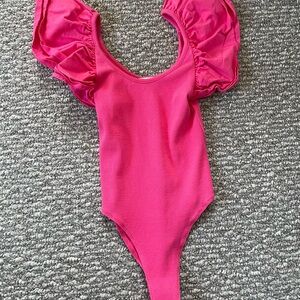 Zara Pink Ruffled Body Suit
